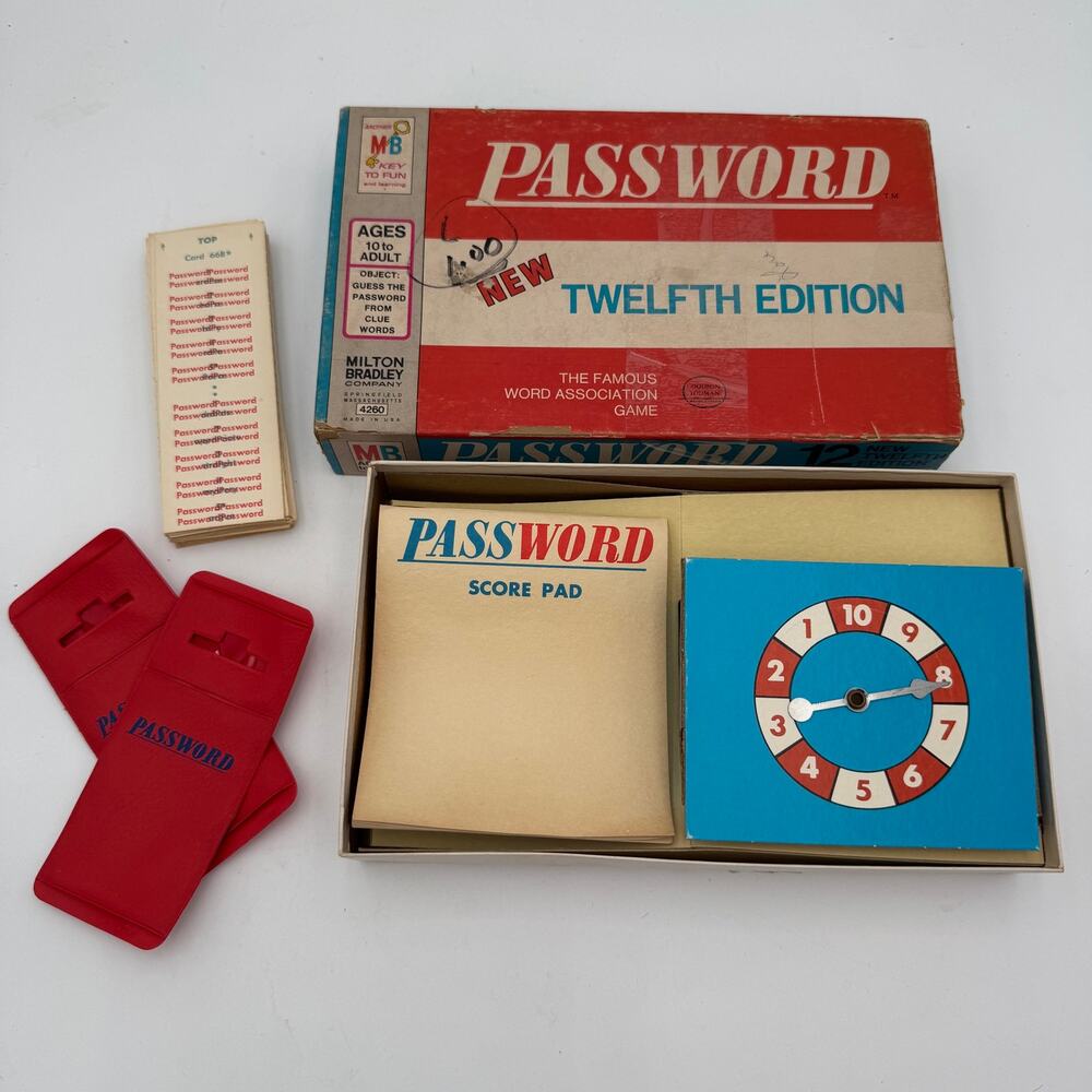 Vintage Password 12th Twelfth Edition Board Game 4260 Milton Bradley